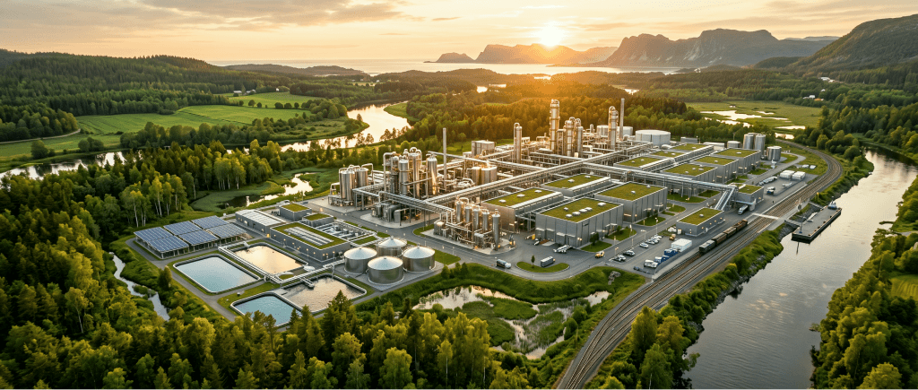 Aerial view of the Arosolv resource recovery facility